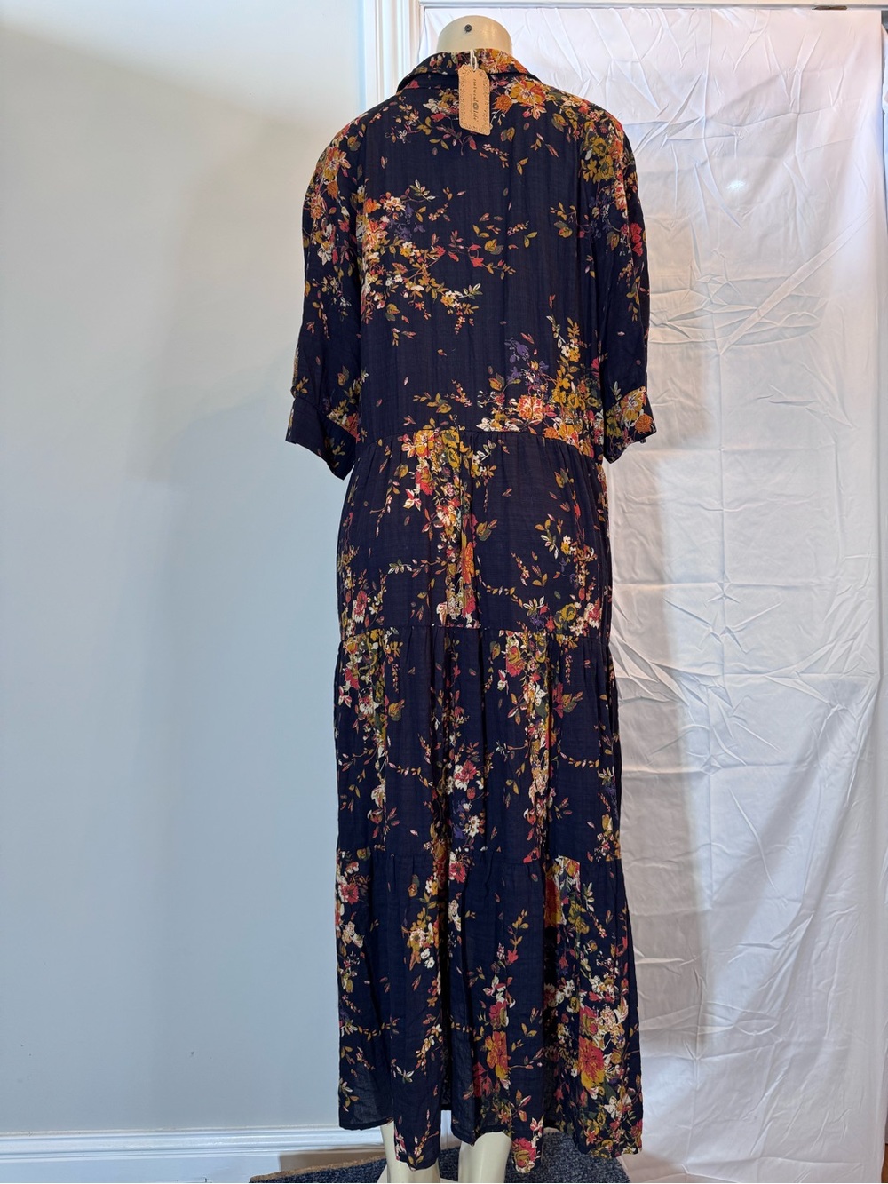 NATURAL LIFE Black Floral Button-Front Maxi Dress - Picture 3 of 4